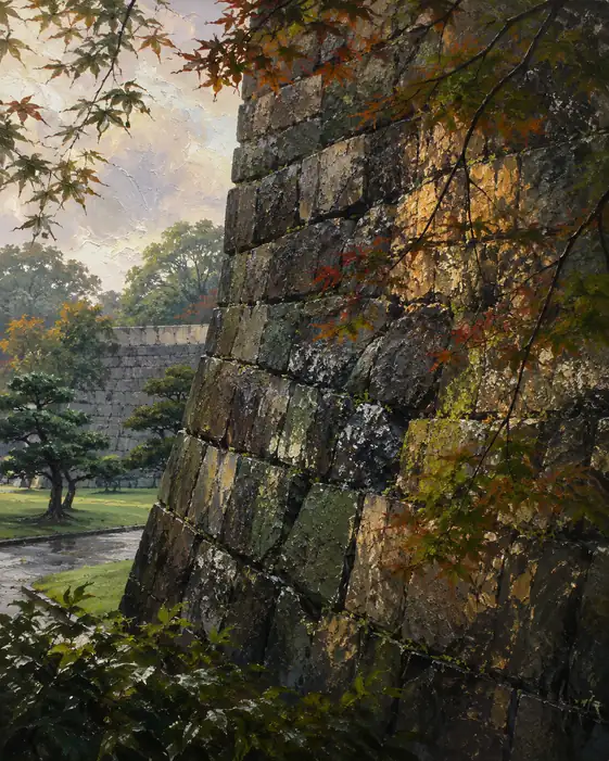 Fortress of Time and Crimson Leaves