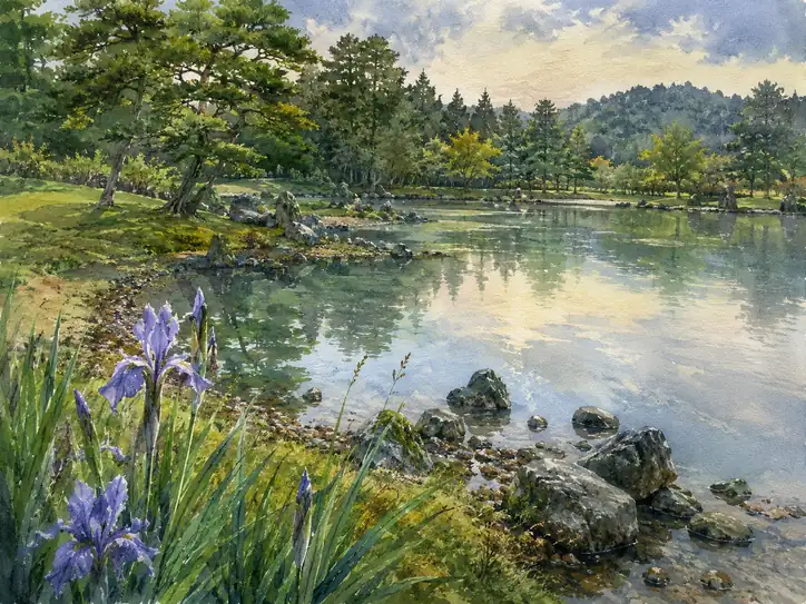 Mirror of the Pine and Iris