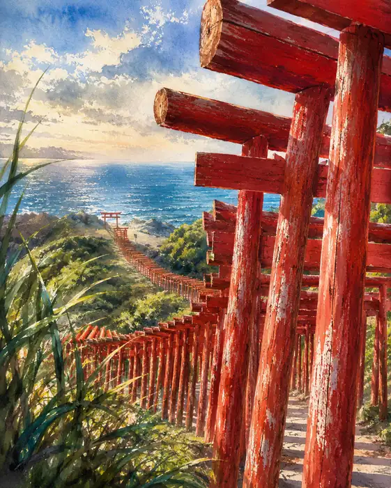 Crimson Path to the Glittering Shore