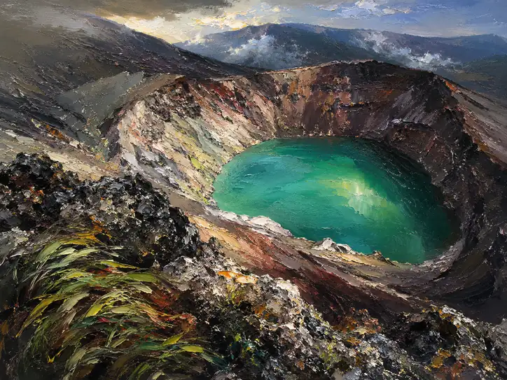 Emerald Gaze of the Volcanic Heart