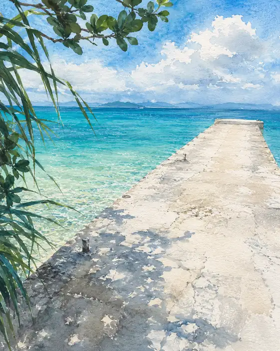 White Pier into the Azure Infinite