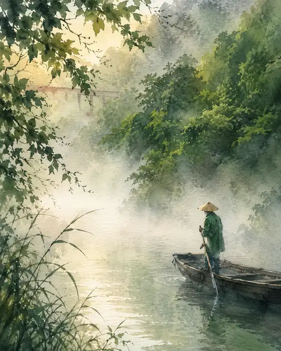 Solitude in the Misty Dawn