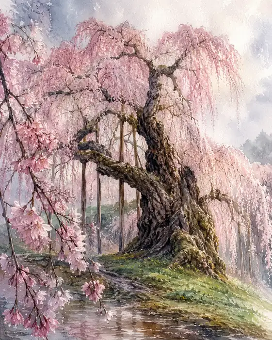 悠久の時を紡ぐ枝垂れ桜