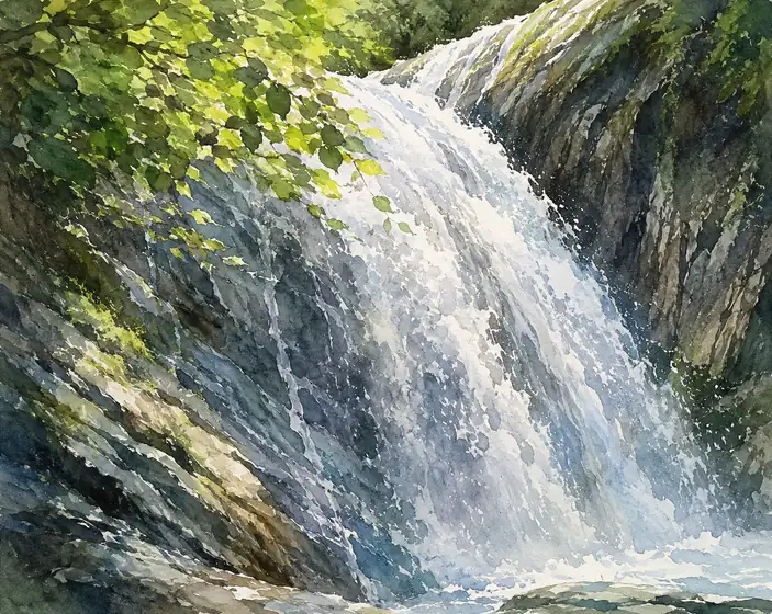 木漏れ日に弾ける白銀の舞