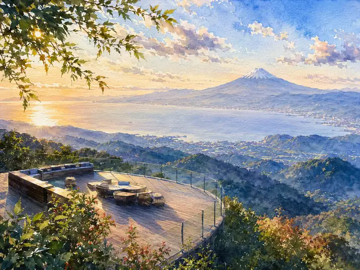 天空の眼差し、富士へと繋がる蒼き道