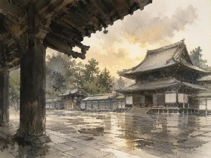雨上がりの静寂に映る浄化の輝き