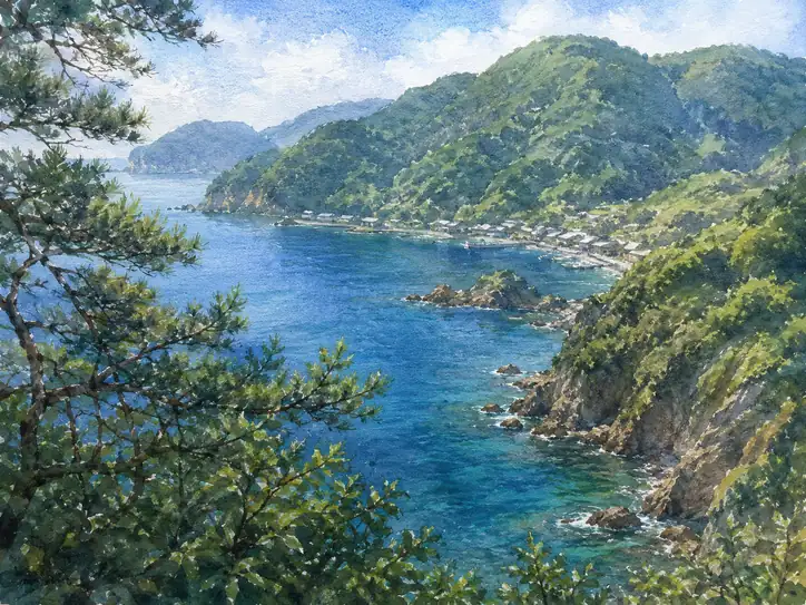 碧い波音に抱かれた村