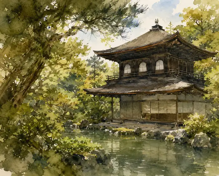 わびさびの鏡、銀閣の静寂