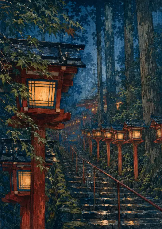 紺青の森に灯る、祈りの道標