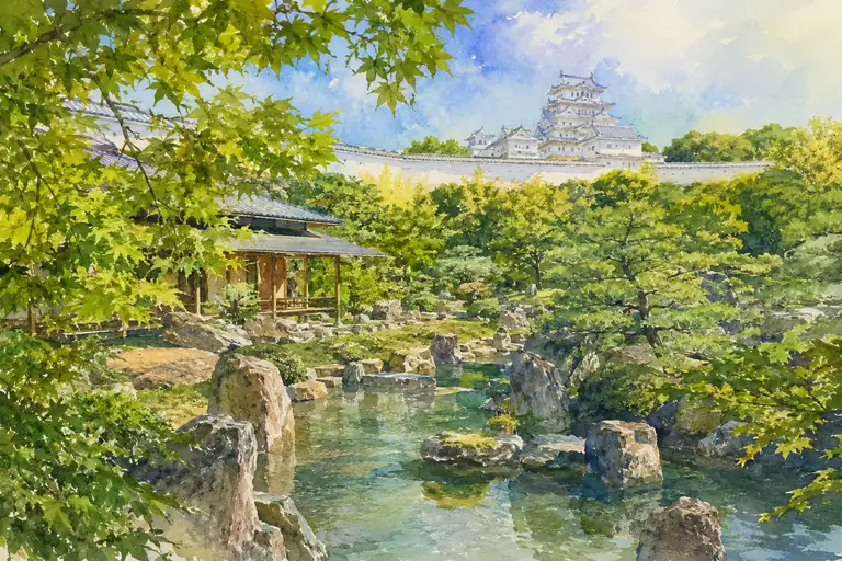 白鷺城、新緑のささやき