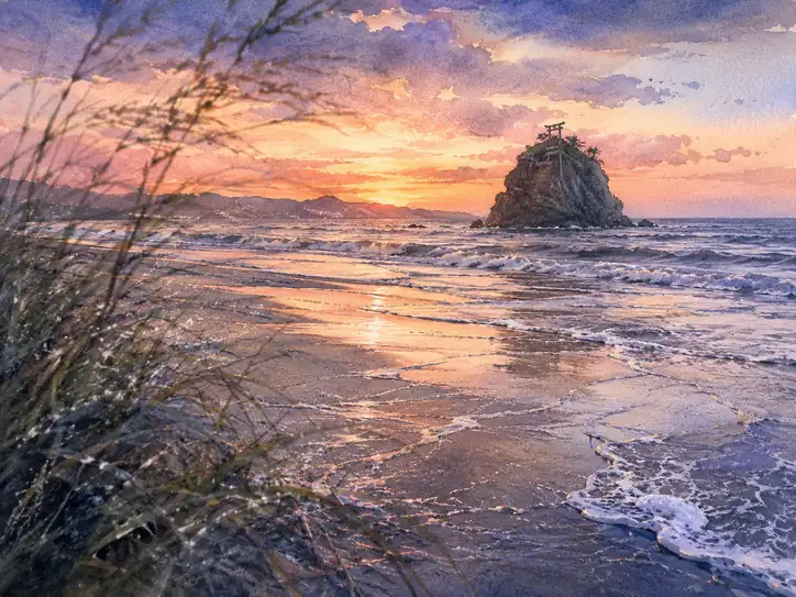 夕凪に祈る島の残り火