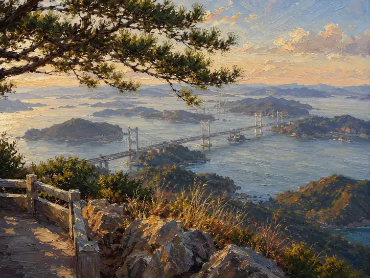 Sunset Glow on the Island Bridge