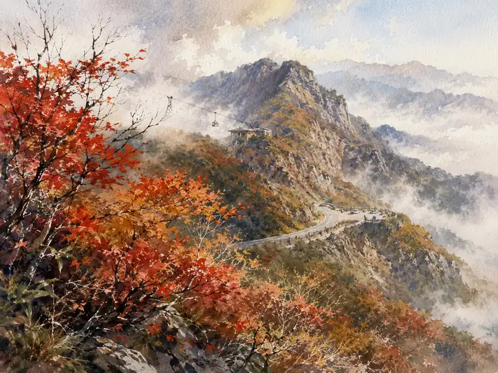 紅葉に浮ぶ、静かなる空路