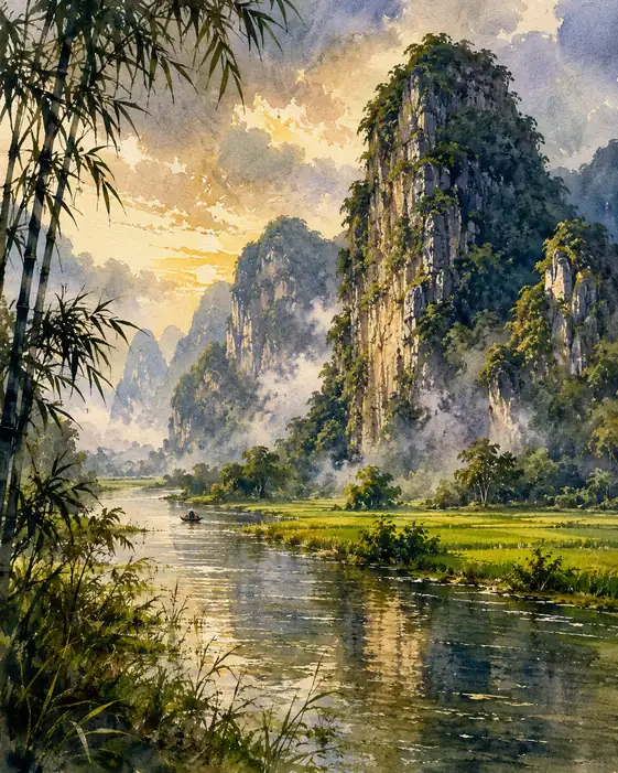 Where Time Dissolves in the Golden Mist