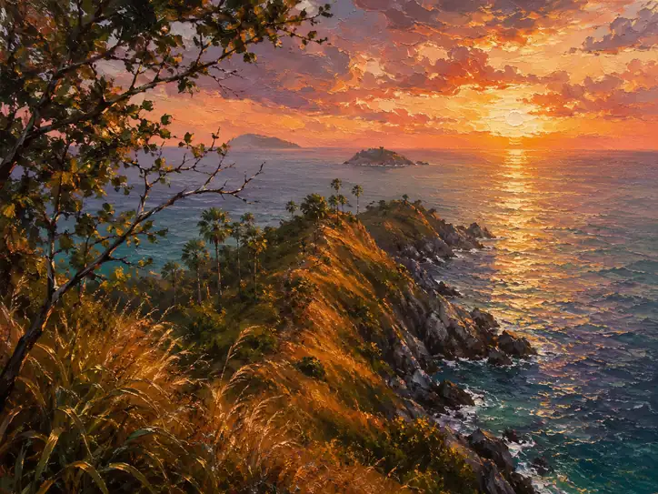 The Golden Path over the Emerald Tide