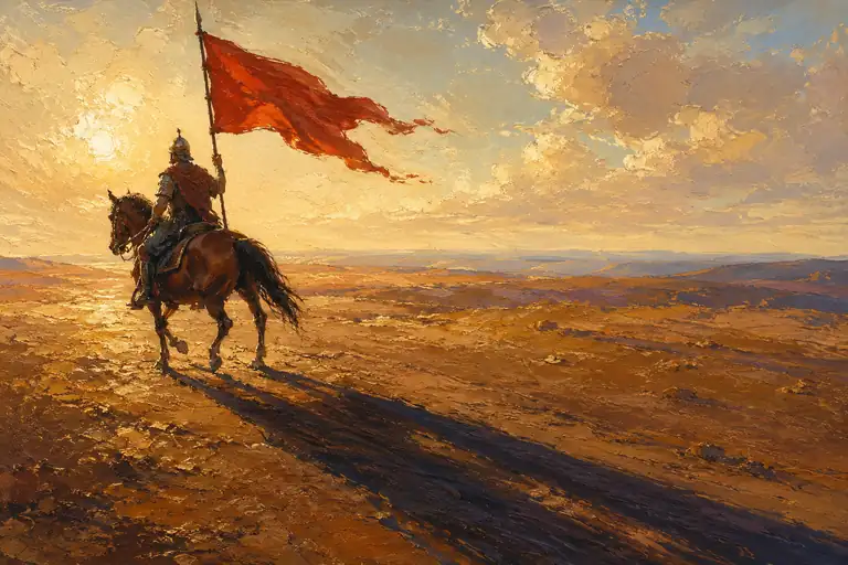 The Silent Oath beneath the Crimson Sky