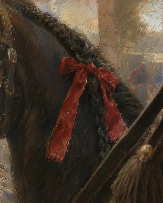 A Red Promise Tied to the Black Mane