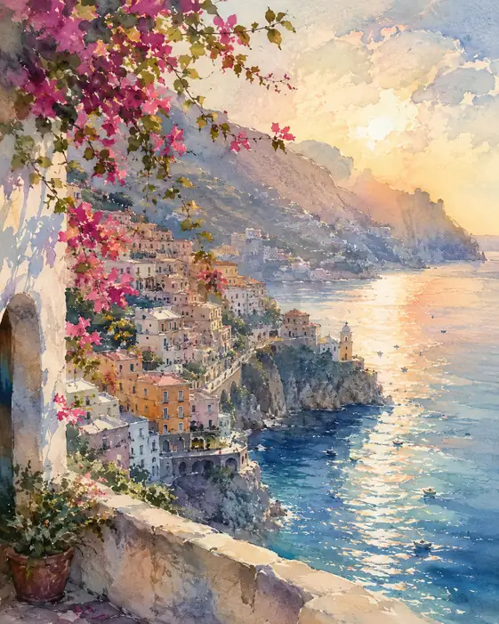Bougainvillea Breeze over the Cliff