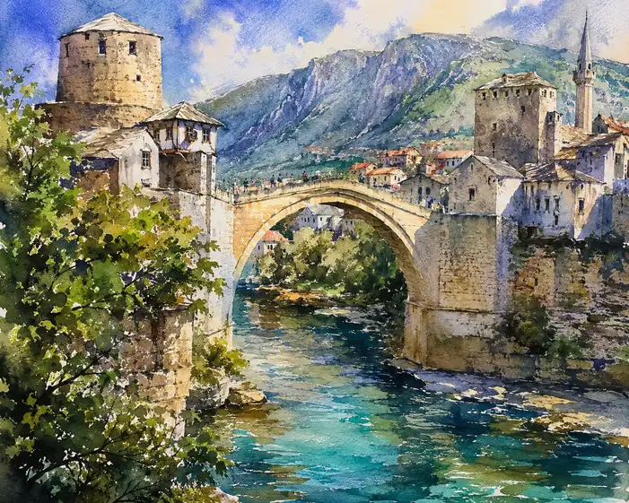 Gentle Ripples Under Stari Most