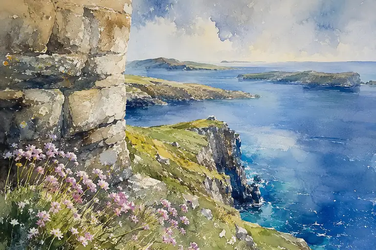 Memories Blooming on the Stone Wall