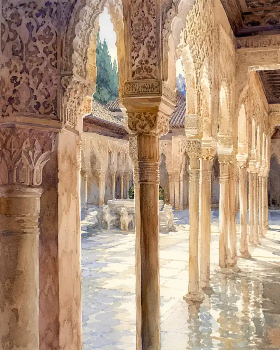 The Colonnade Woven by Light and Shadow
