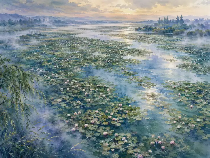 Whispers of the Dawn-Colored Water