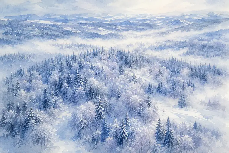 Sacred Silence of the Frozen Forest