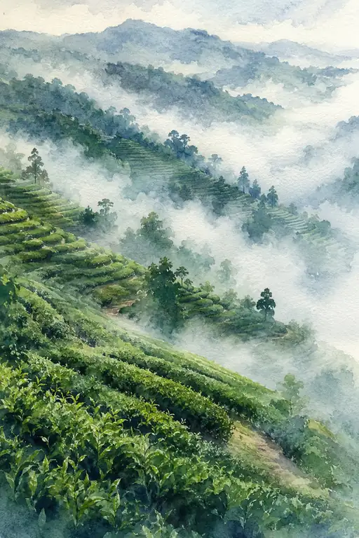 Whispering Slopes of Emerald Light