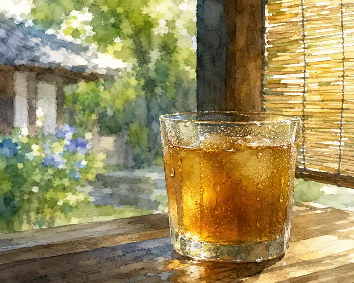 水滴が映す夏の午後