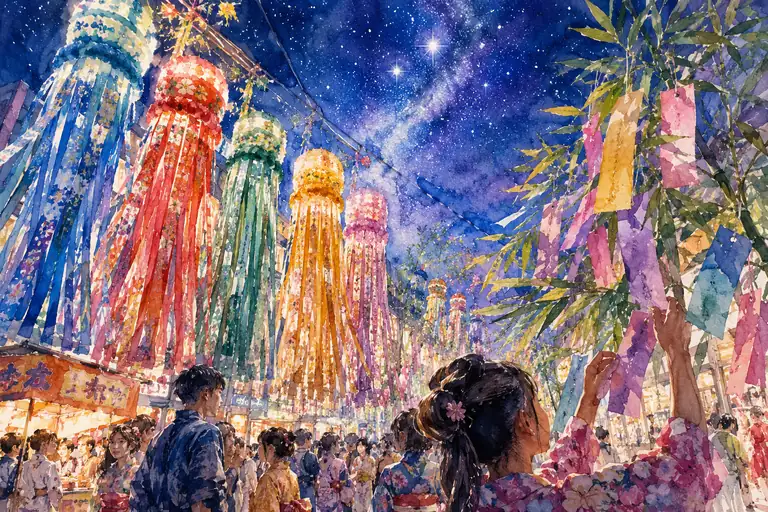 Wishes Tied to the Starry Night