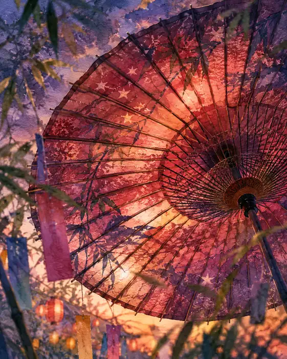 Waiting Under the Crimson Shelter