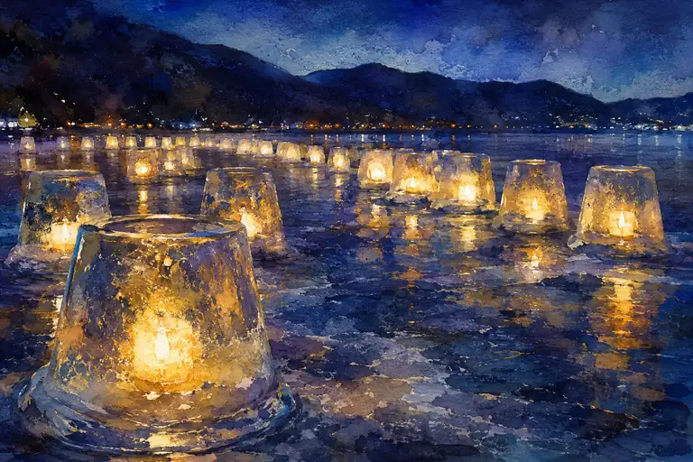 Floating Prayers in the Silent Blue