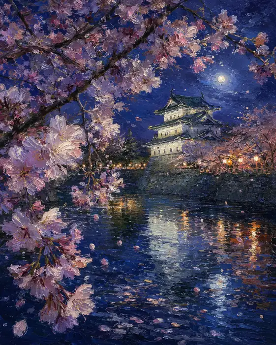 Fleeting Dreams Under the Moonlit Spring