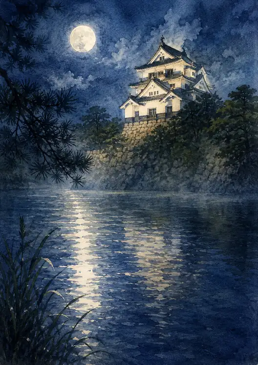 Guardian of Eternity under the Moonlit Sky