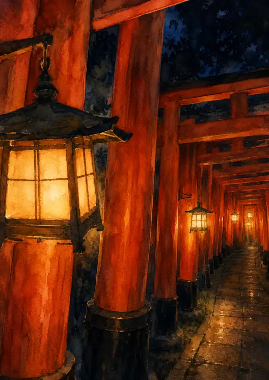 Infinite Vermilion Passage into the Sacred Night