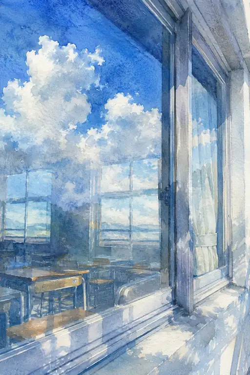 The Quiet Summer Reflected in the Glass