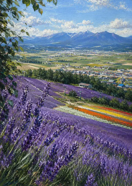 A Grand Panorama of Snowy Peaks and Purple Plains