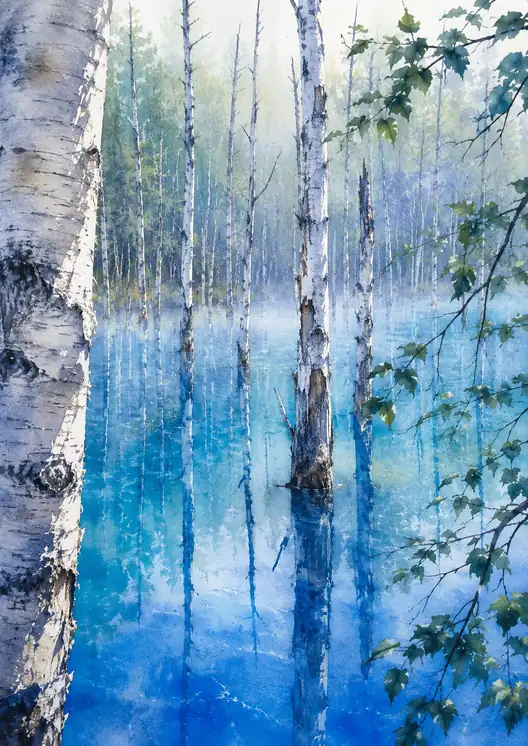 The Silent Cycle: Birth and Stillness in Biei Blue