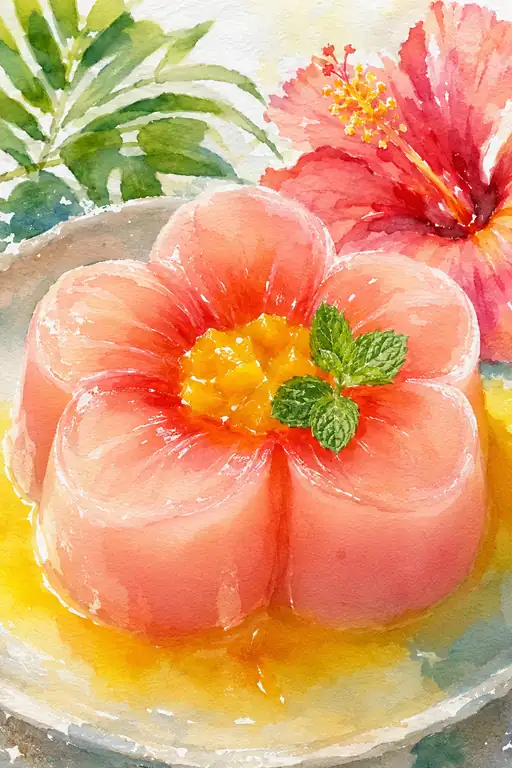 涼やかな影とハイビスカスの安らぎ