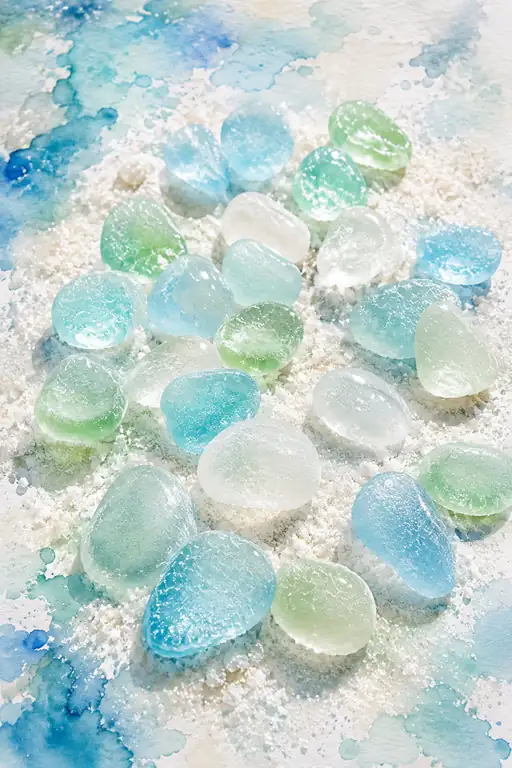 白砂糖の浜辺とシーグラスの囁き
