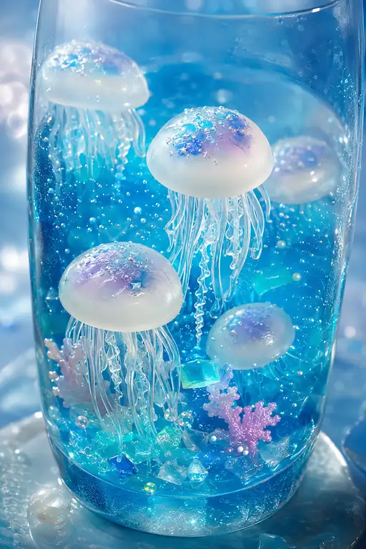 Floating Dreams in a Sapphire Glass