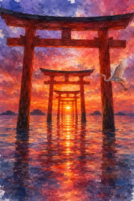 神域へ続く茜色の路