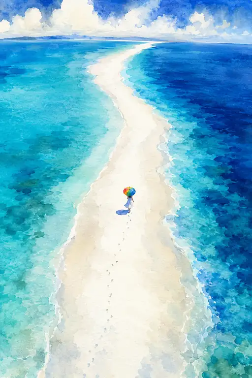 The Seven-Colored Beacon Gracing the Sandy Path of Sea Whispers