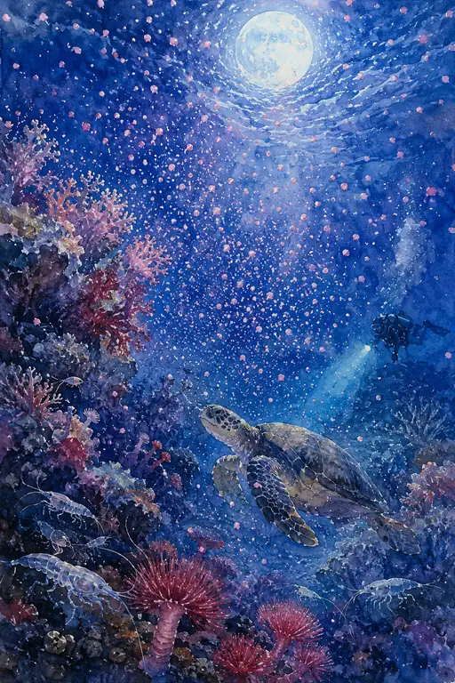 Spawning Night: A Symphony of Pink and Blue