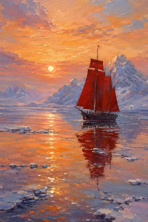 Crimson Sails Defying the Silence