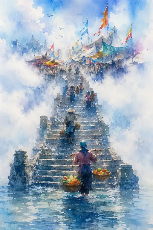 Ascending the Misty Blue