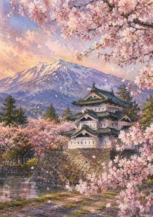 不磨の城とうつろう桜