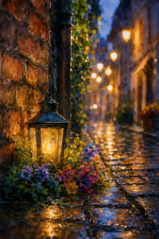 Flowers Awaiting Rain by Lamplight