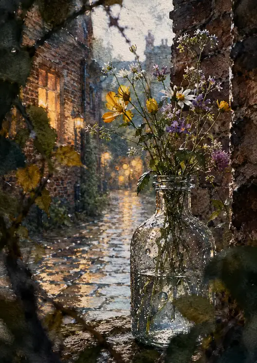 Fragile Blooms in the Evening Rain
