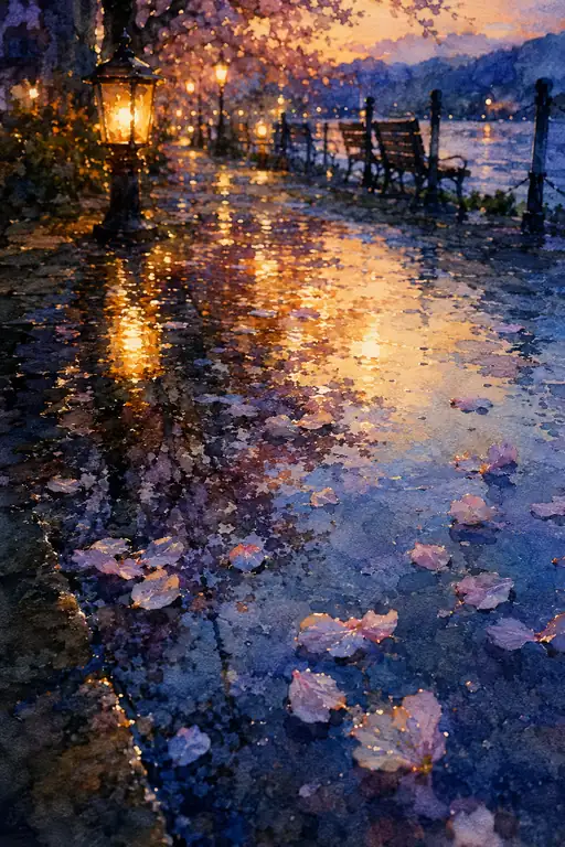 Reflections of Spring in the Rain-Washed Sunset